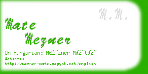 mate mezner business card